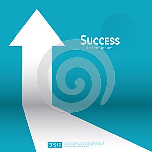 business arrow target direction concept to success. Finance growth vision stretching rising up. banner flat style vector