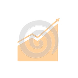 Business arrow up icon. Growth chart. Stock market. Statistic trend. Data management. Vector illustration. Stock image.