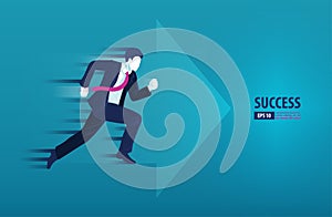 Business arrows concept with businessman running to success. acceleration for gain a profit sales.