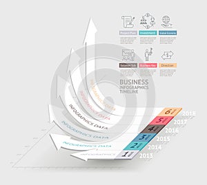 Business arrows infographics template. Can be used for workflow