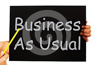 Business As Usual Blackboard Means Routine photo