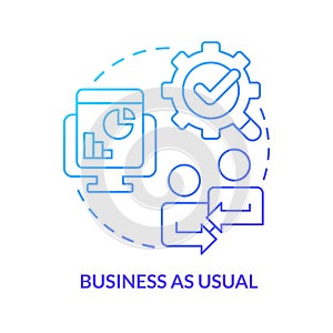 Business as usual blue gradient concept icon