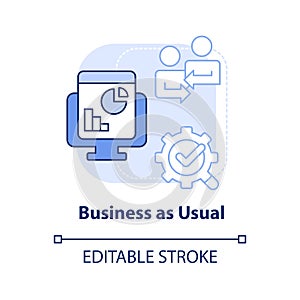 Business as usual light blue concept icon