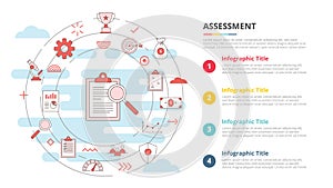 Business assessment concept for infographic template banner with four point list information