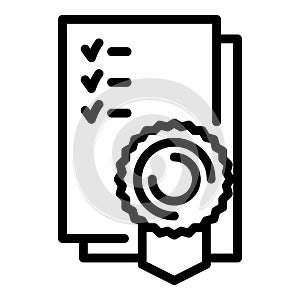 Business attestation icon, outline style