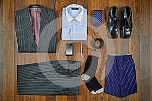 Business attire flat lay