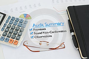 Business audit summary report photo