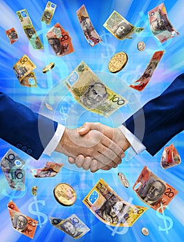 Business Australian Money Handshake Deal