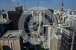 Business avenues. Sao Paulo city, Paulista avenue, Brazil.