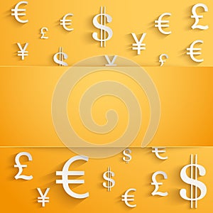 Business background with money Currency symbols