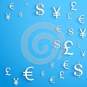 Business background with money Currency symbols