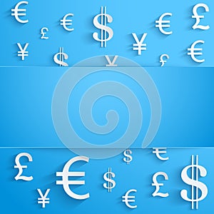 Business background with money Currency symbols
