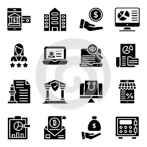 Business and Banking Solid Icons Pack