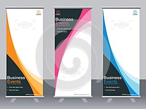 Business banner roll up set standee banner template Modern banner