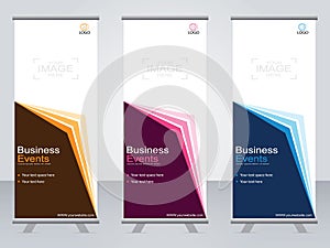 Business banner roll up set standee banner template