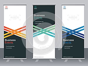 Business banner roll up set standee banner template Modern banner