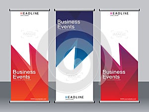 Business banner roll up set standee banner template