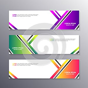 Business Banner Template, Layout White Background Design, Corporate Geometric web header or footer in gradient color