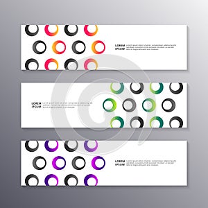Business Banner Template, Layout White Background Design, Corporate Geometric web header or footer in gradient color