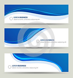 Business banner wave set, card brochure cover template