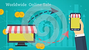 Business Banner - Worldwide Online Sale