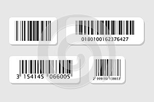 Business barcodes vector set. Realistic bar code icon