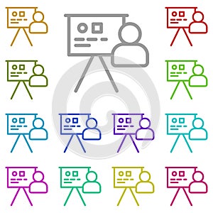 Business, board, analystic multi color icon. Simple thin line, outline vector of project management icons for ui and ux, website