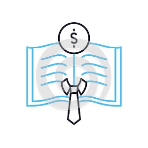 business books line icon, outline symbol, vector illustration, concept sign