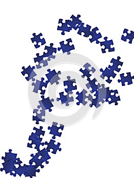 Business brainteaser jigsaw puzzle dark blue