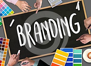 Business Branding , Branding word , Brand Building concept , Bus