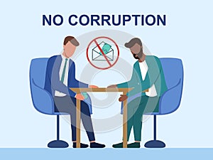 Business bribery and kickback corruption concept