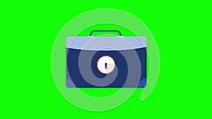 Business briefcase, suitcase, bag, Case icon loop animation with alpha channel, transparent background, ProRes 444