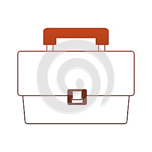 Business briefcase symbol red lines
