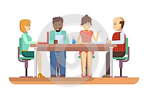 Business briefing flat design characters photo