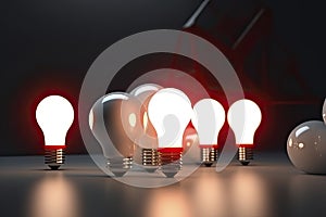 Business bright idea, Great idea for success, and Mixed media Concept. 3D Render