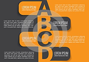 Business brochure background design with ABCD labels photo