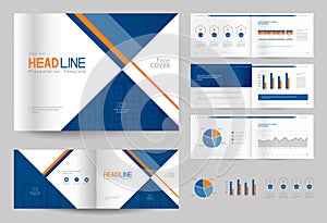 Business brochure design template and page layout for company profile