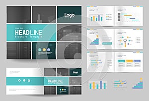 Business brochure design template and page layout for company profile, annual report,