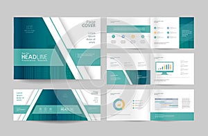 Business brochure design template and page layout for company profile photo