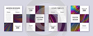 Business brochure design template set. Rainbow abs