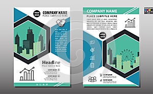 Business brochure flyer design layout template in A4 size, with blur background, vector eps10, CMYK color