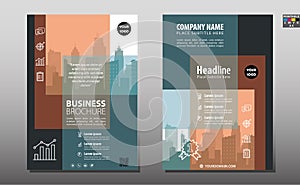 Business brochure flyer design layout template in A4 size, with blur background, vector eps10, CMYK color