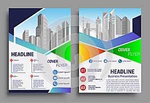 Business brochure flyer design layout template in A4 size, report, poster, flyer background with geometric background for Business