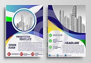 Business brochure flyer design layout template in A4 size, report, poster, flyer background with geometric background for Business