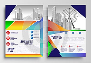 Business brochure flyer design layout template in A4 size, report, poster, flyer background with geometric background for Business