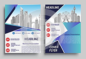 Business brochure flyer design layout template in A4 size, report, poster, flyer background with geometric background for Business