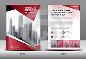 Business Brochure flyer template, Red cover design