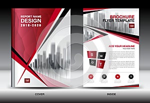 Business Brochure flyer template, Red cover design, company profile