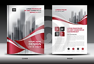 Business Brochure flyer templater, red cover design