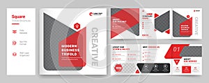 Creative business square trifold brochure template design photo